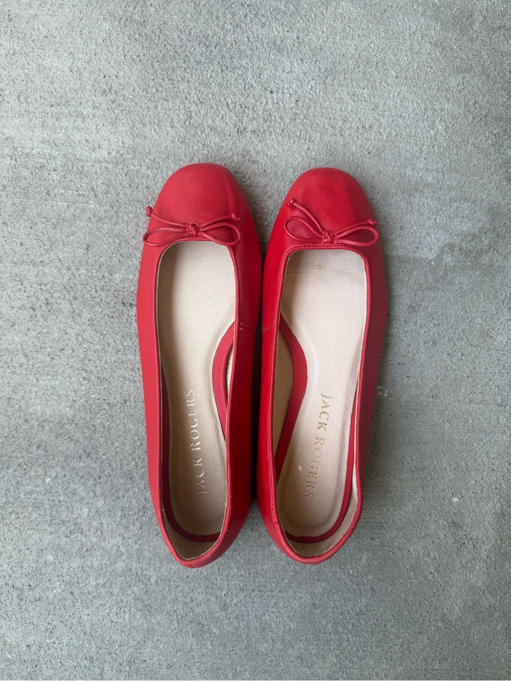 Jack Rogers Red Bow Ballet Flats